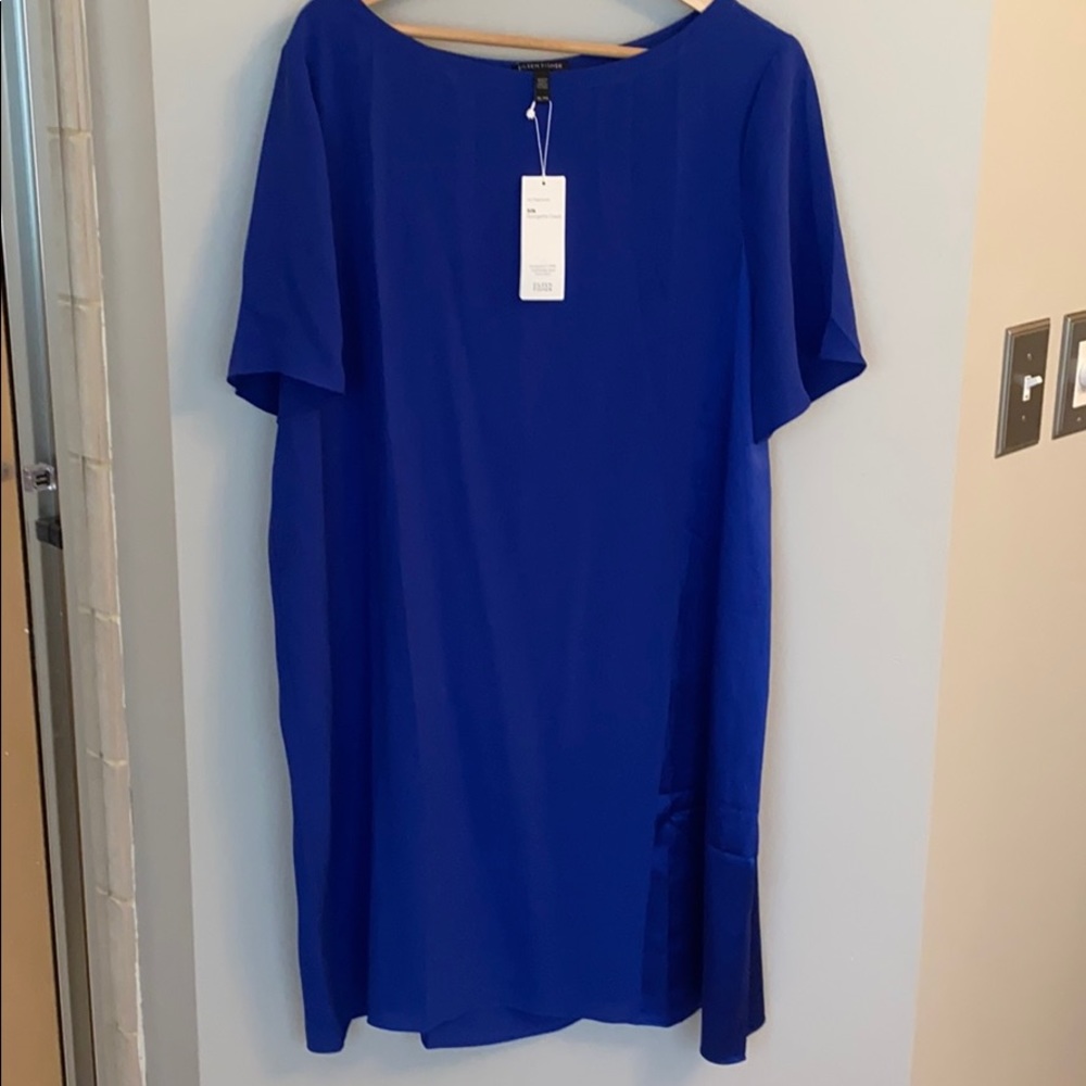 Eileen Fisher silk georgette crepe dress xl